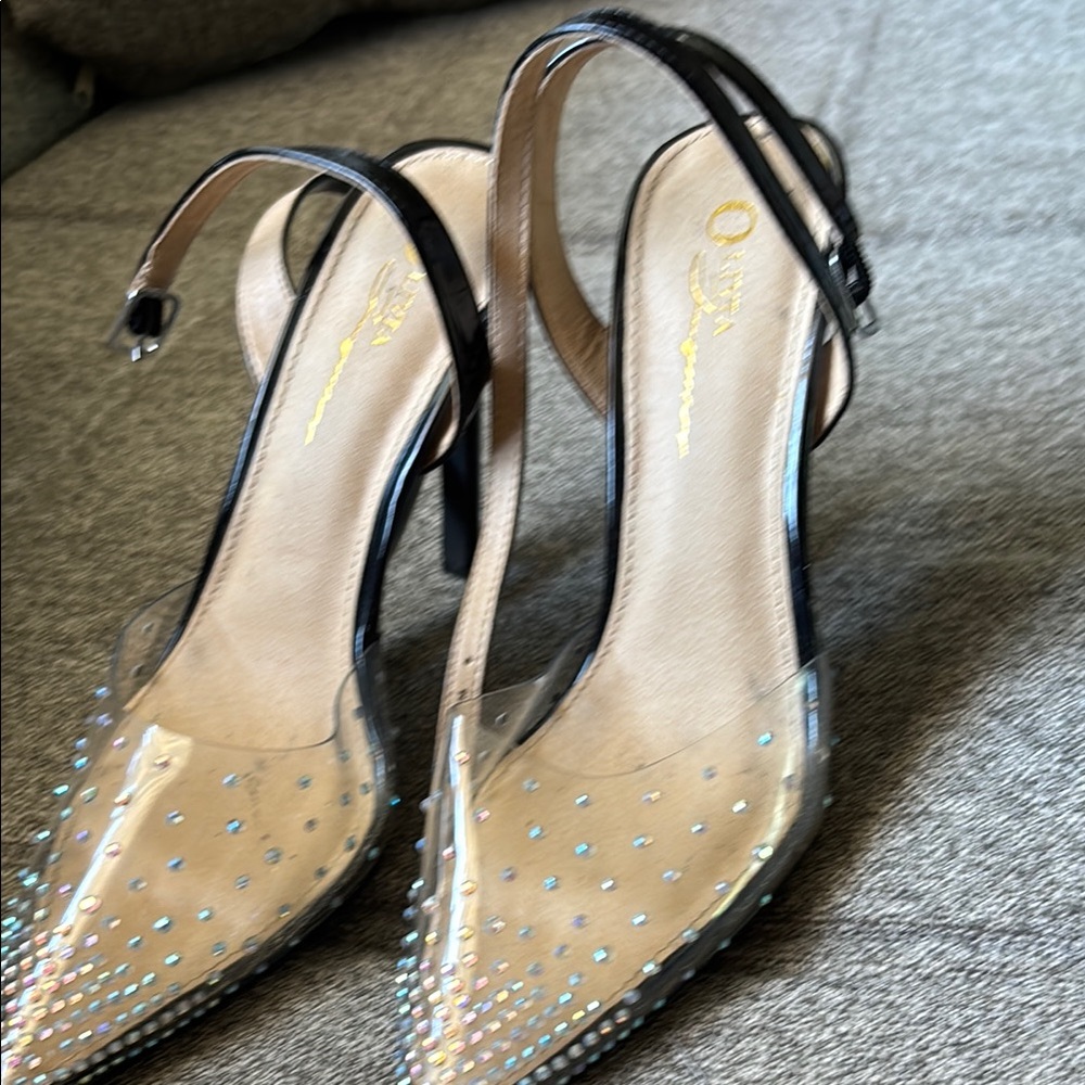 Olivia Rae Black and Cream Stiletto Heels